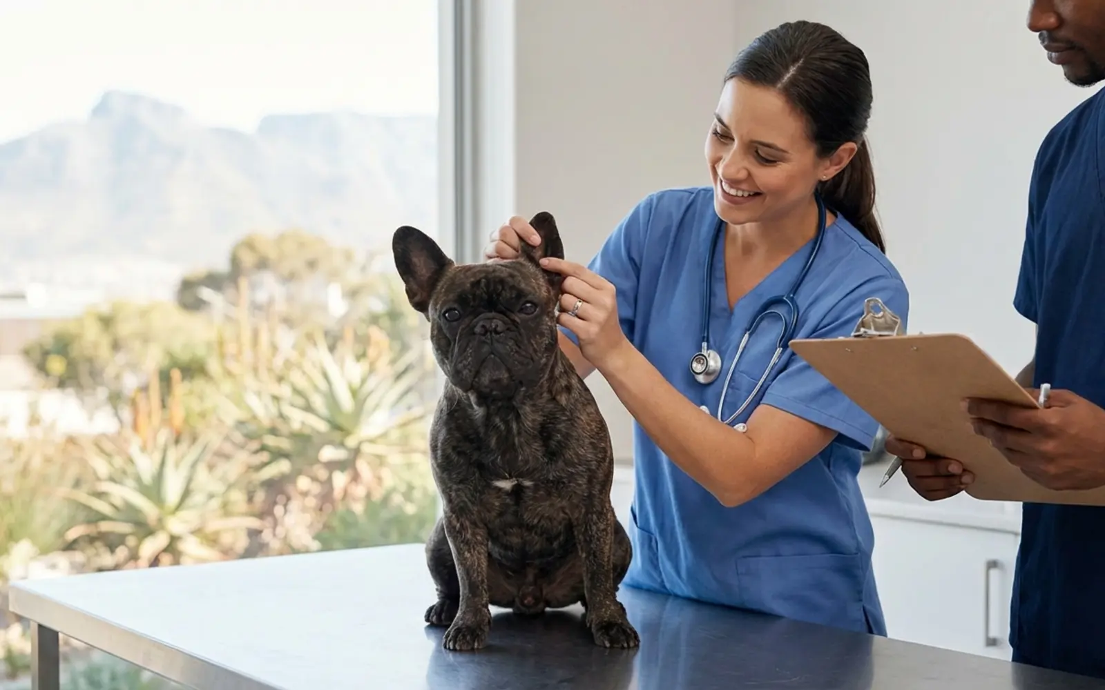 French Bulldog resting calmly at home